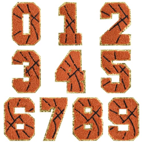 VGROSIA Basketball Iron-On Chenille Patches 0-9