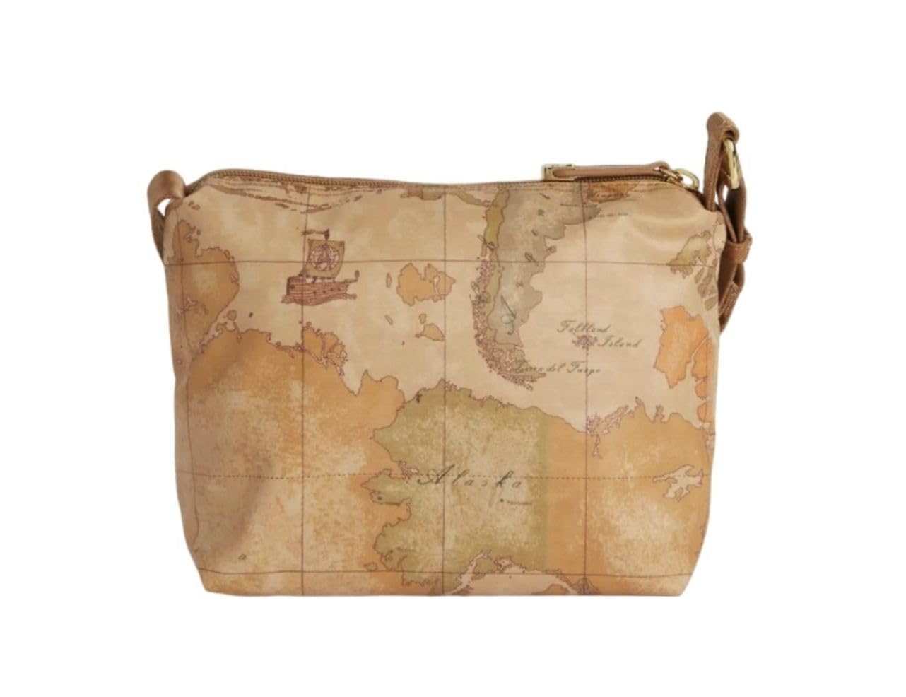 ALVIERO MARTINI 1a CLASSE Borsa a tracolla leggera, comoda, pratica e capiente realizzata con dettagli stampa geo su tutti i lati della borsa. Dispone di un ampio scomparto principale chiuso con zip e