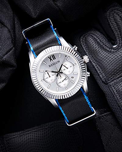 Image of BINLUN Nylon Watch Band Thick G10 Premium Ballistic Nylon Multicolor Replacement Watch Straps with Silver /Black Stainless Steel Buckle for Men Women 18mm 20mm 22mm 24mm