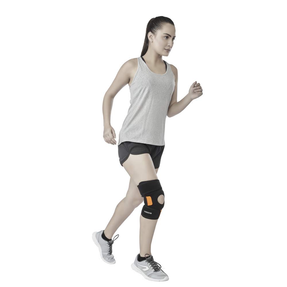 Vissco Neoprene Knee Cap, Knee Support for Reducing Pressure on the Patella, Knee Braces with Velcro, Knee Cap for Gym and Workout (SINGLE) - XL