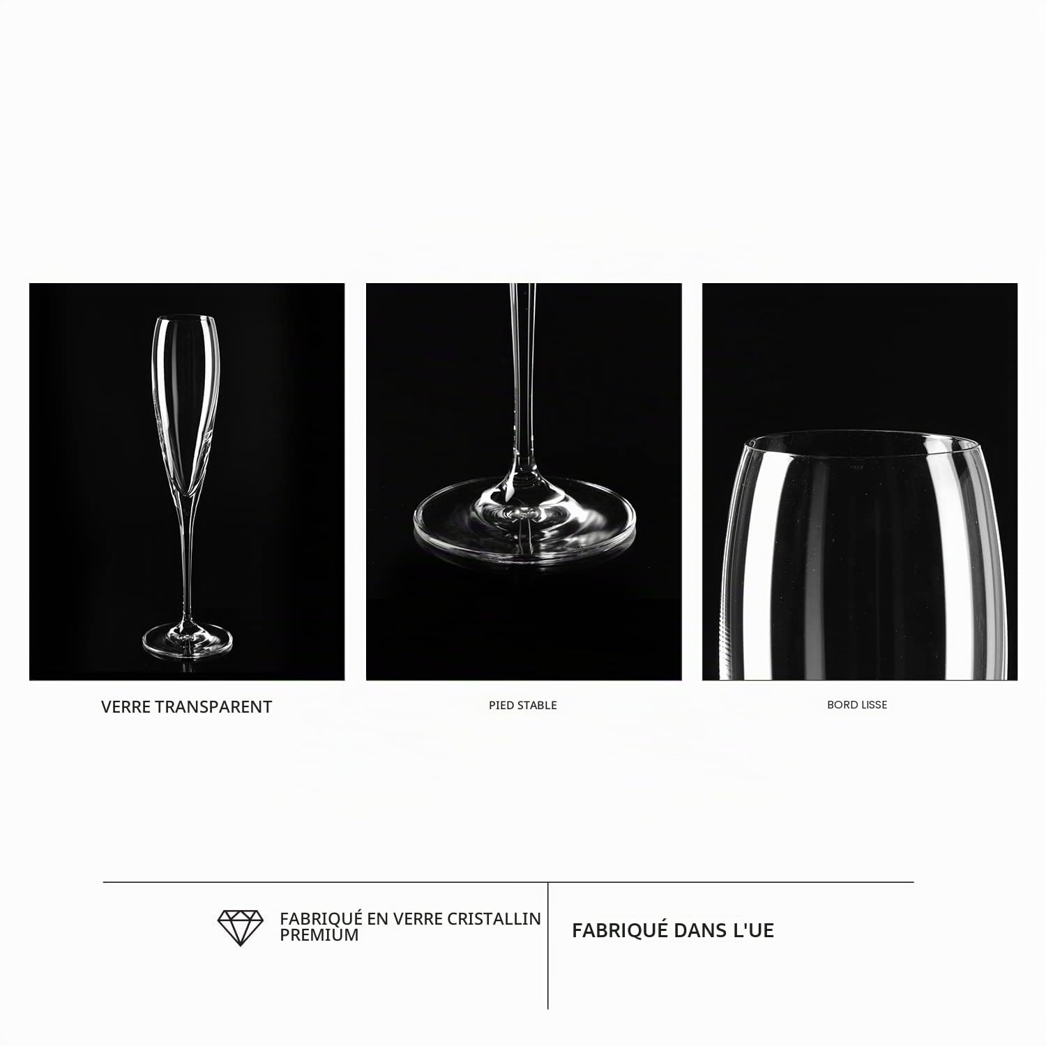 Krosno Flûtes à Champagne Lot de 4, 170 ml, Collection Perla