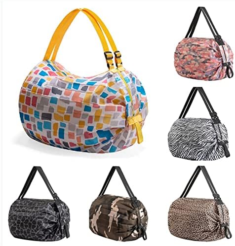 YYDSM Reusable Shopping Bags Foldable, Large Capacity Portable Shopping Bag, Multipurpose Sports Travel Shoulder Bag, Picnic camping storage bag (2PCS-A)
