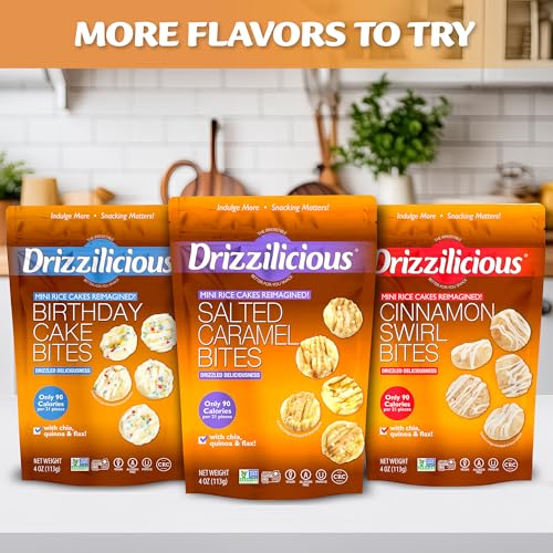 Drizzilicious Mini Flavored Rice Cakes - Rice Crisps, Healthy Snack for Adults and Kids, Vegan, Gluten Free Snack, Only 90 Calories Per 21 Pieces - Pumpkin Spice - 4 oz (Pack of 2) - image 8