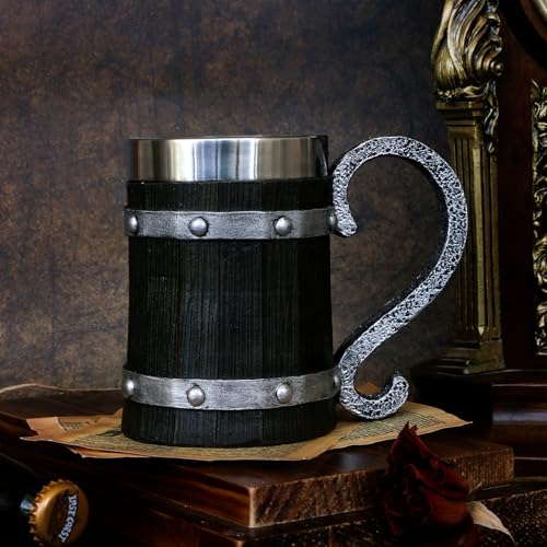 Vaso de Cerveza Vikingo 21oz Barril de Madera miniatura 6