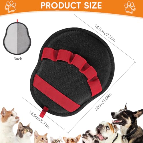 Image of Qpets Pet Hair Removal Glove, Static-Enhanced Pet Hair Removal Mitt with 5-Finger Design, Reusable Grooming Mitt Cleaning Glove for Furniture, Carpets, Car Seats for Dogs Cats (22x18.5x14.5cm)