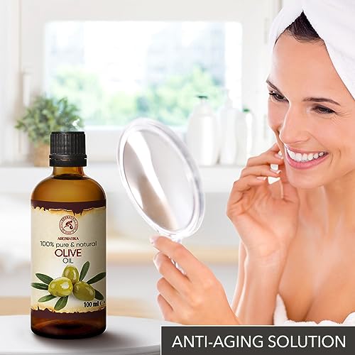 Olivenöl 100 ml - Kaltgepresst - Rein & Natürlich - Basisöl - Pflege Gesicht - Haare - Haut - Nägel - Hände - für Massage - Kosmetik - Körperpflege - Schönheit