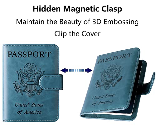 Image of Airtag Passport Holder Cover Wallet Travel Essentials Leather Rfid Blocking Case Vacation Luggage Must Haves Travel Accessories for Men Women (117#Blue) | Travel Wallet, Leather, Passport Case, Travel Accessories, Vacation Luggage Must Haves, for Men Women