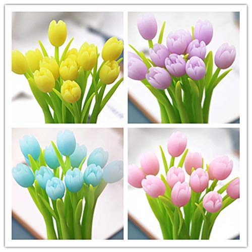Set de 8 bolígrafos de gel con diseño de flor tulipán miniatura 3