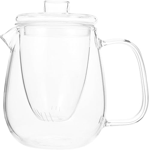 Hemoton Tetera de vidrio resistente al calor para té de hojas sueltas Cafetera perfumada transparente para adultos para hierbas verdes