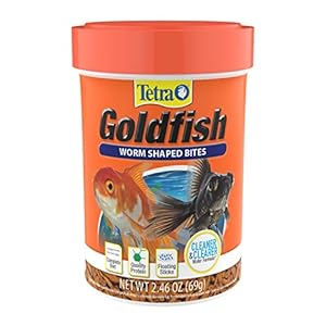 Tetra Goldfish Worm Shaped Bites Fish Food, 2.46 Oz., Complete Food for All Goldfish