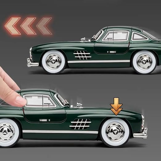 Image of 1954 Mercedes Benz 300SL Diecast Car Model | 1:32 Scale Metal Classic Vintage |Style Collectible Toys Diecast Model | Display Car & Birthday Gift for Kids (Colour as a per Stock)
