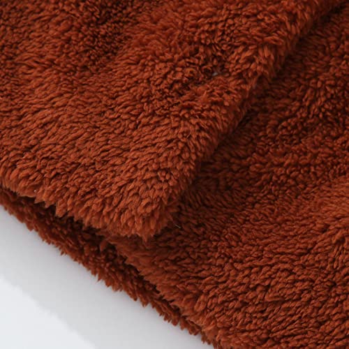 𝗣olar Fleece Windproof Jacket for Toddler Kids Lightweight Open Front Lapel Short Outerwear Shaggy Solid Coat3