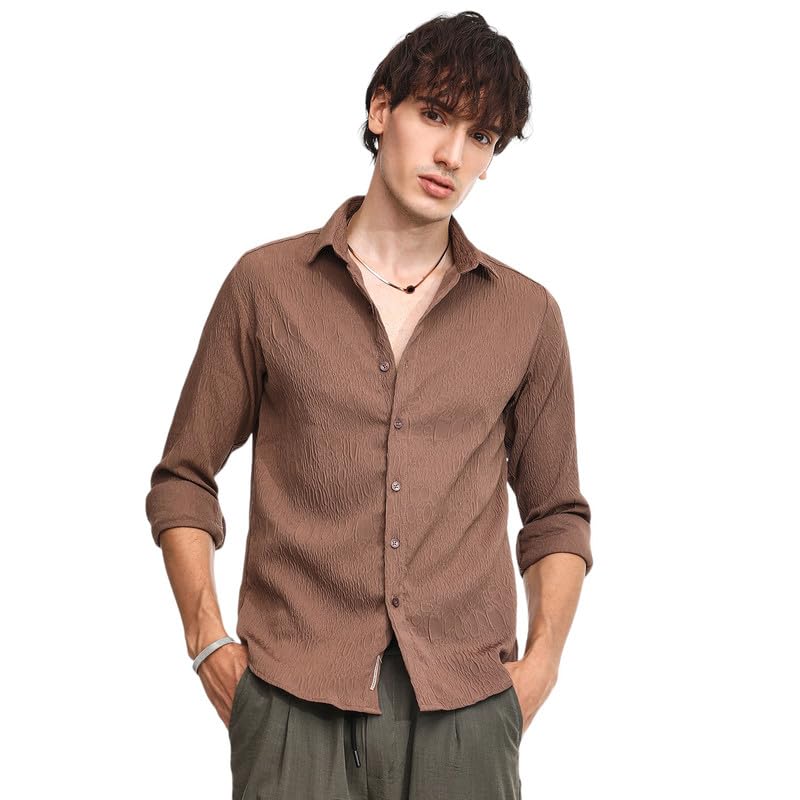 Image of CAHOOT Men's Tartan Plaid Shirt for Casual Wear | Spread Collar | Long Sleeve | Button Closure | Shirt Crafted with Comfort Fit for Everyday Wear