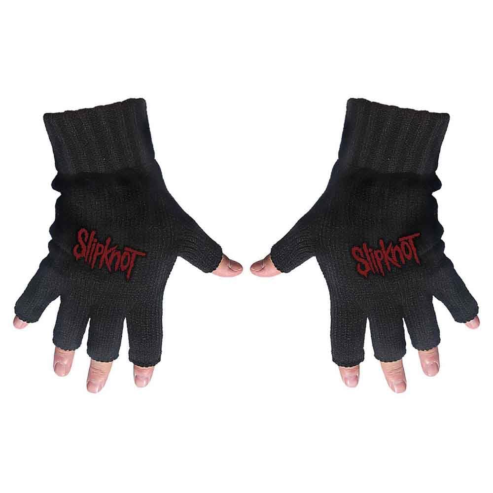 Slipknot Men's Black Gloves Band Logo Iowa Official Fingerless One Size