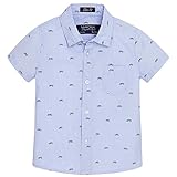  Mayoral - Baby Jungen Hemd kurzarm festlich Fahrrad-Druck, blau - 1149, Größe 68