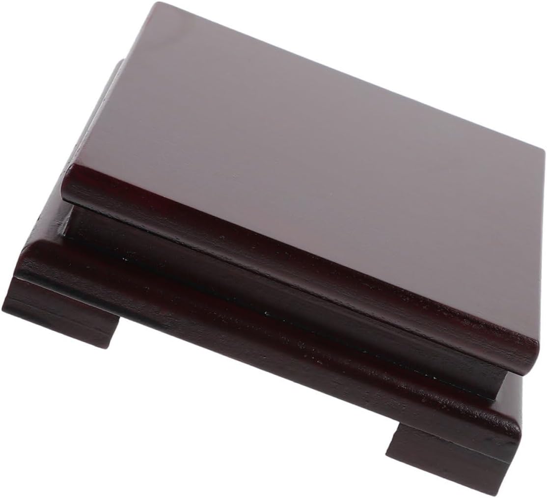 Wooden Potted Plant Riser Square Base 23cm Red Mdf Wood Display Stand for Indoor Bonsai Rack Flowerpot Holder Home Décor