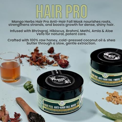 Image of Hair Pro Anti-Hairfall Hair Mask | Methi, Bhringraj, Hibiscus, Aloe Vera, Amla & Brahmi | Reduces Hair Fall & Strengthens Hair | 200g