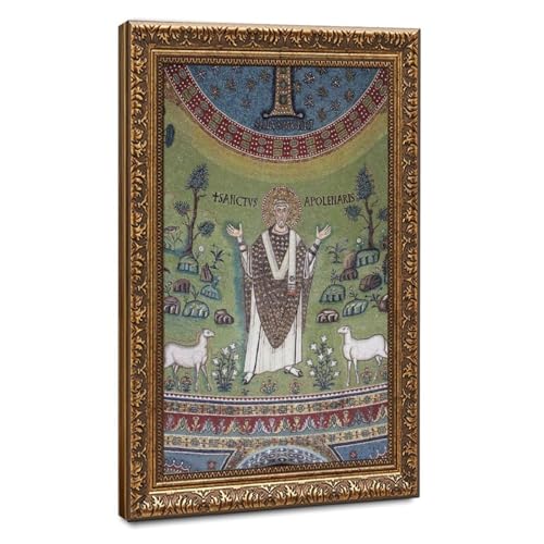 Impression sur toile de mosaïque byzantine Saint Apollenaris cadre 50x75 cm