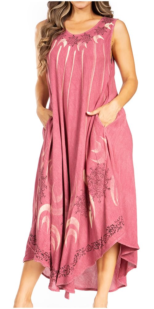 Sakkas Starlight Fourth pour Femme Tie Dye Caftan Tank Dress/Cover Up Beach Kaftan