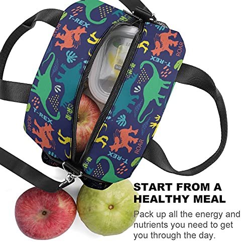 Dinosaur Reusable Insulated Lunch Bag, Portable Cooler Lunch Box For Boys And Girls, Lunch Tote Bag With Adjustable Shoulder Strap For Work, Picnic, Travel #TOP2