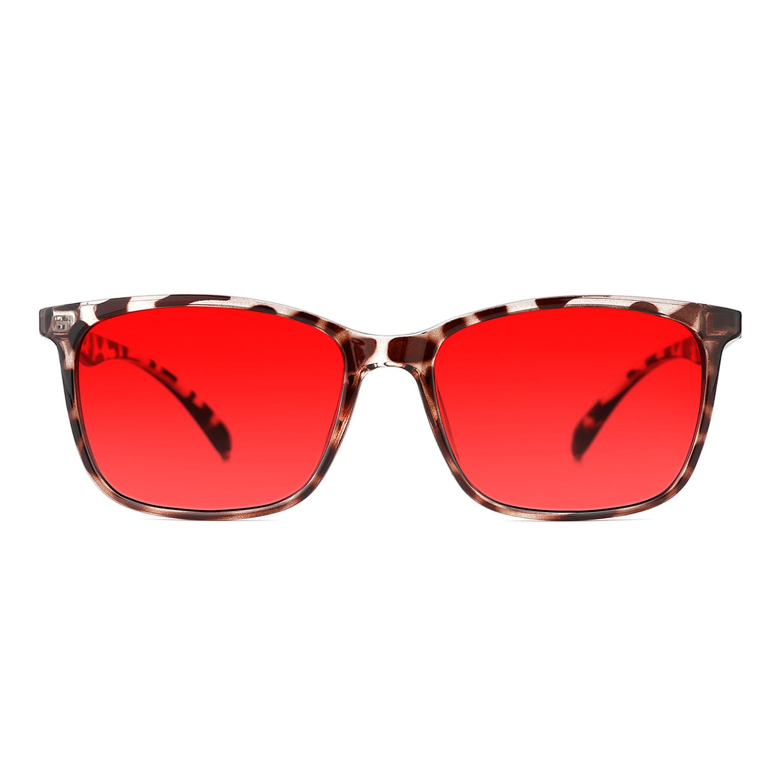 TIJN Sleep Glasses for 99.9% Blue Green Light Blocking Dual AR Coatings Red Lens for Computer Gaming Reduce Eyestrain, TR90, Clear