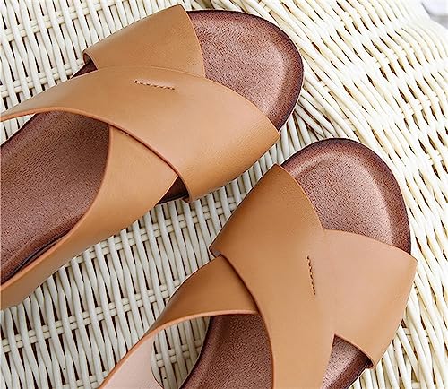 Crossover Wedges Rome Sandals for Women's Lady Simplicity Lightweight Anti Slip Dress Shoes with Arch support Adjustable Buckle Slip On Slipper2