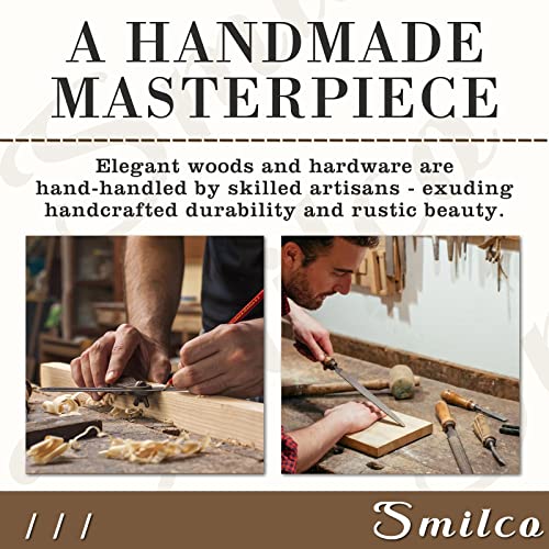 Smilco Wooden Box With Hinged Lid Acacia Wood Decorative Storage Boxes Hand-Crafted Wooden Box For Recipes Decorative Storage Or As Keepsake.(Primary Colors) #TOP4