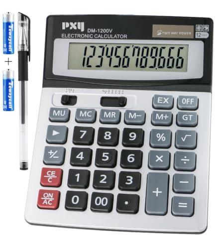 Desk Calculator 12 Digit Extra Large LCD Display, Touch Comfortable
