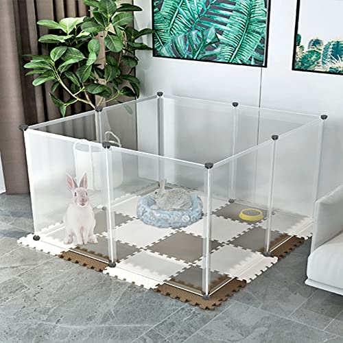 Kathson Plastic Small Pet Playpen,Portable Bunny Pen,13.8 Inch X 13.8 Inch Rabbit Cage Diy Metal Enclosure Yard Outdoor & Indoor Fence For Cat Guinea Pig Hedgehogs Rat Kitten thumb #3