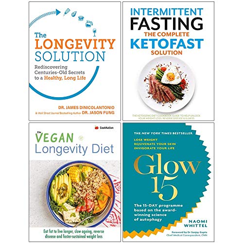 Preisvergleich Produktbild Longevity Solution, Intermittent Fasting the Complete Ketofast Solution, Vegan Longevity Diet, Glow15 Collection 4 Books Set