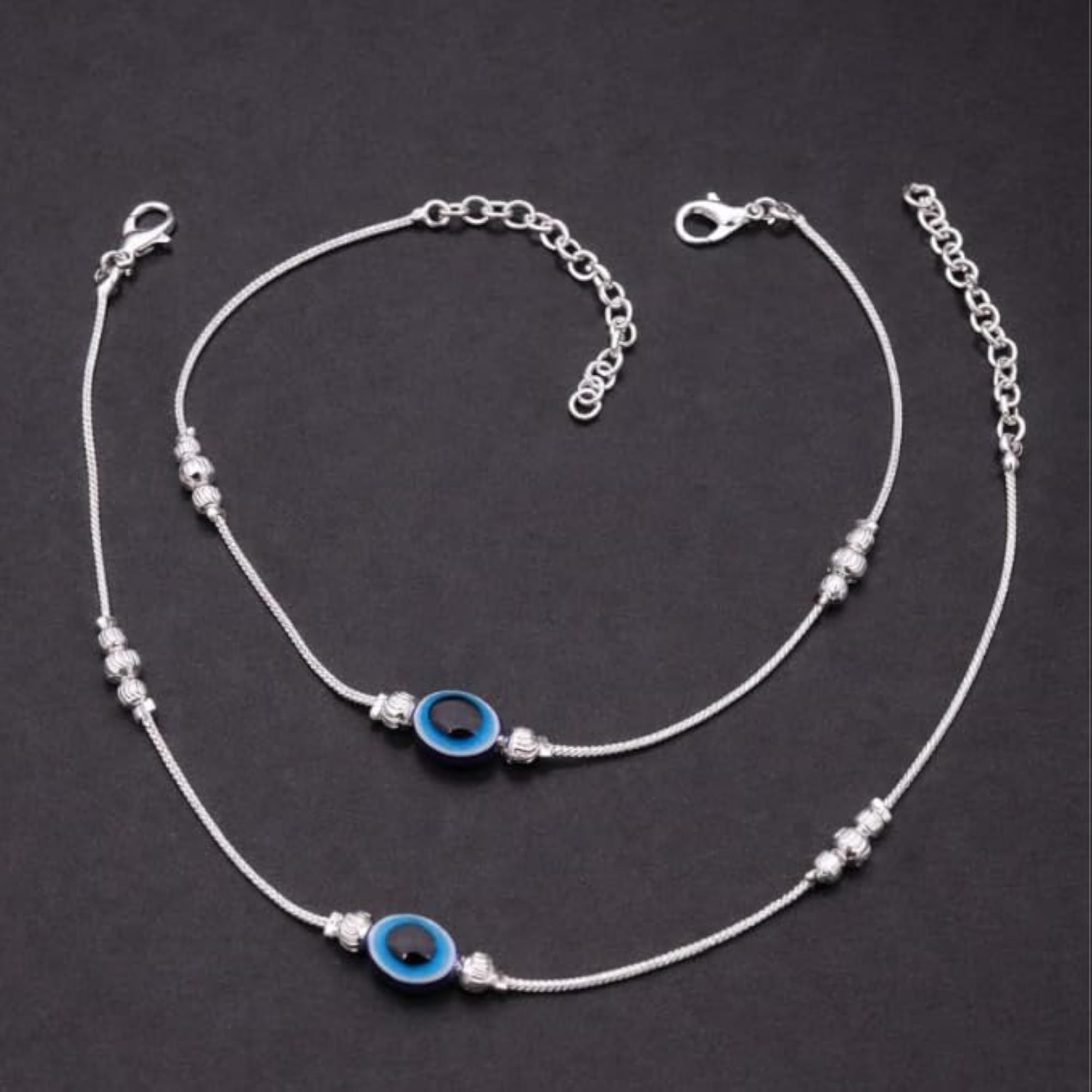 Women's Adjustable Evil Eye Anklet, Protective Nazar Charm