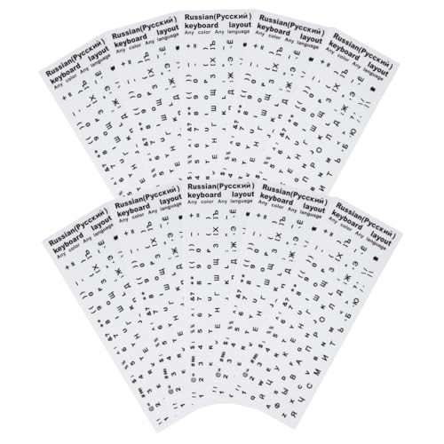 Pegatinas de teclado ruso para estudiantes y usuarios nativos, kit de 10 piezas en PVC