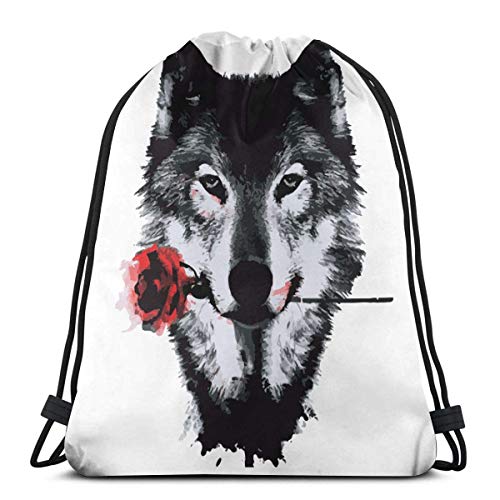 Hdadwy Impresionante Lobo Mochila con Cordón Gimnasio Bolsa De Baile para Niñas Mujeres