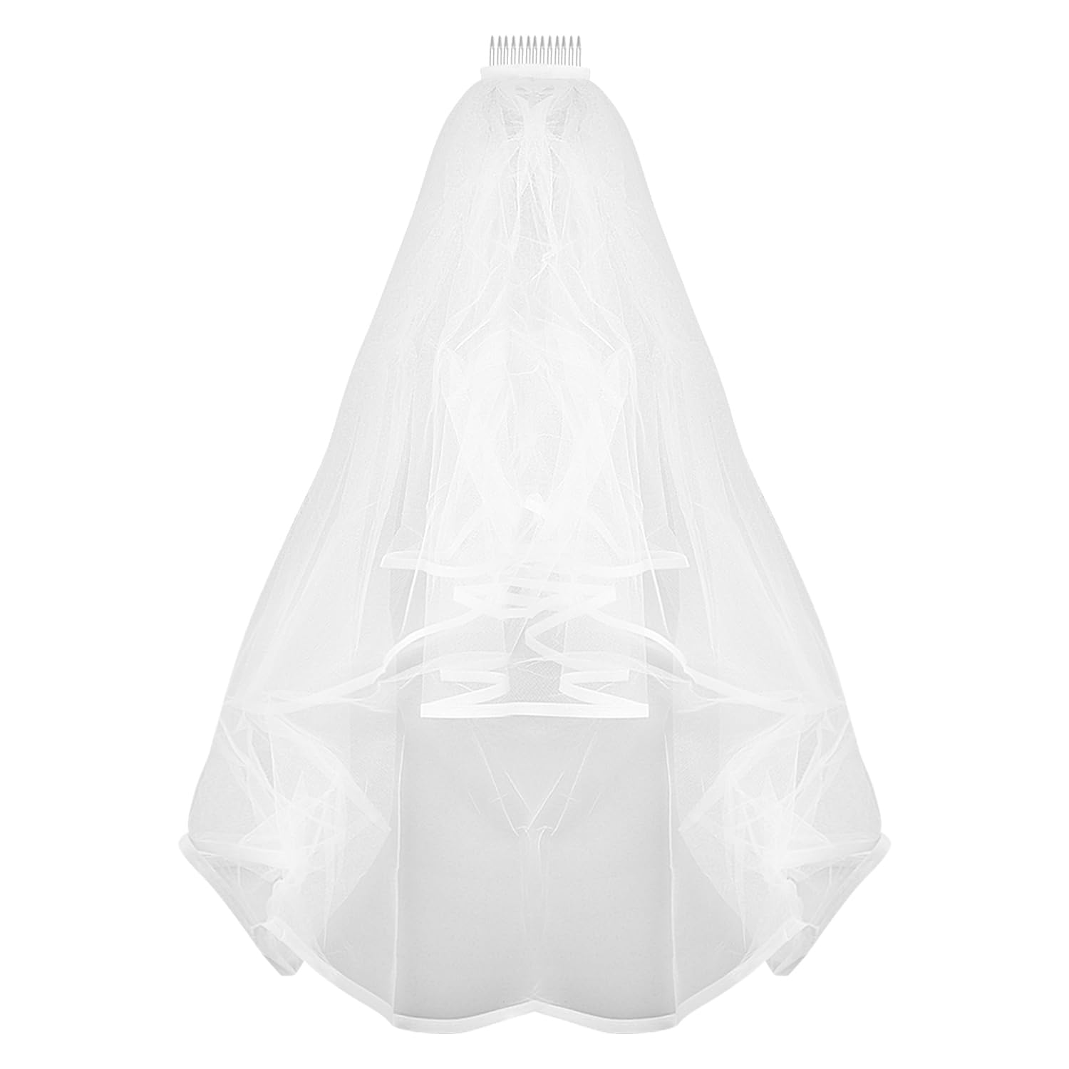 Bojueshaw Bride to Be Veil,White Hen Party Veils, Bridal Veil with Comb,Simple Wedding Bridal Veil,Bachelorette Veil for Women Wedding Bridal Shower Party
