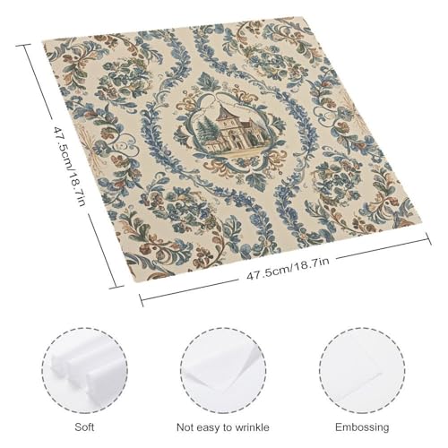Servilletas de Tela Estilo Francés Floral Cuadradas 18.7" x 18.7" Pack 1 miniatura 2
