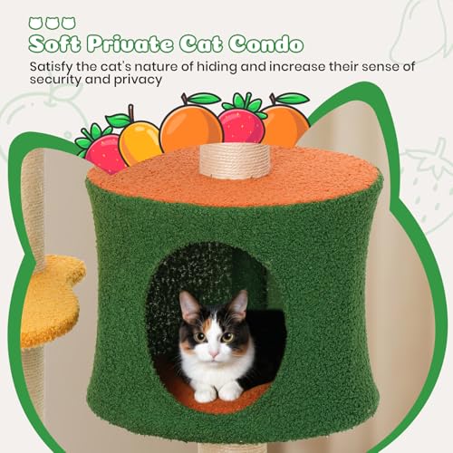 Árbol para Gatos Multi-nivel 48.4" Diseño Frutal miniatura 5