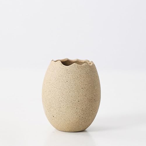 Miniatura 8 de Holibanna Jarrón de cerámica de cáscara de huevo Arreglo de cáscara de huevo divertido jarrón Contenedor de simulación del hogar Nido de pájaro