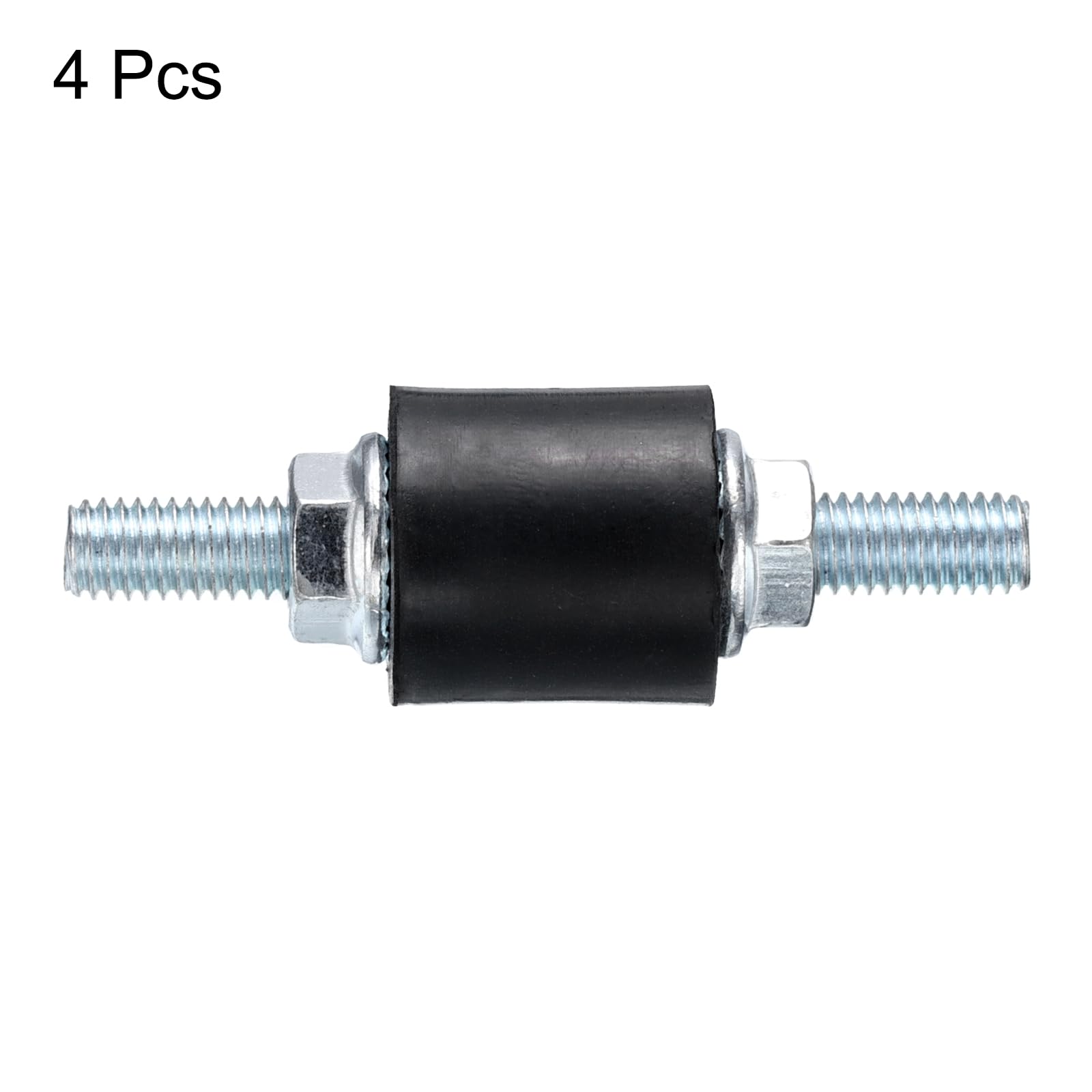 QUARKZMAN 4pcs Silent Bloc avec Goujon Mâle M5x15mm, Supports d'Isolation Caoutchouc 15x15mm, Amortisseurs Mécaniques de Vibrations et 8 Écrous M5 pour Compresseur Générateur Machine à Laver