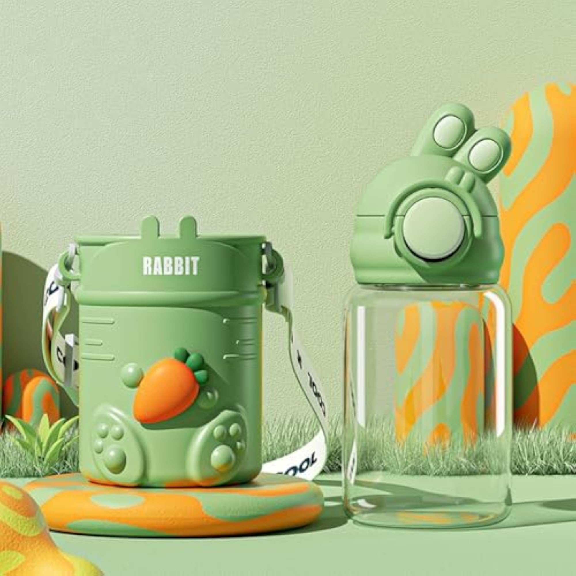 Kids Cute Water Bottle with Strap for Outdoor Activities