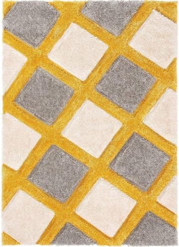 Image of Shaggy Carpet for Living Room 9 X 12 FEET Fluffy Plush Area Rug, Thick Fur Floor Carpet Modern Cozy Rug for Home Decor, Kids Room Bedside Hall, Durable Comfortable Shaggy Rug (SilverYellow X)