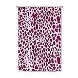 Guangpat Fuchsia Duschvorhänge für Badezimmer 121,9 x 182,9 cm Gepard Leopardenmuster Badezimmer Gardinen Boho Duschvorhang Antilope Tier Polyester Stoff Duschvorhang Set mit Haken