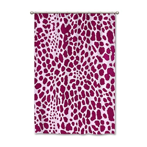Guangpat Fuchsia Duschvorhänge für Badezimmer 121,9 x 182,9 cm Gepard Leopardenmuster Badezimmer Gardinen Boho Duschvorhang Antilope Tier Polyester Stoff Duschvorhang Set mit Haken