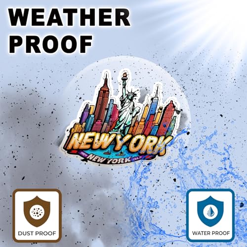 Image of New York State Sticker 5 Inch Waterproof Vinyl Decal Durable USA State Graphic for Laptop Water Bottle Car Window Bumper Truck Travel Decoration