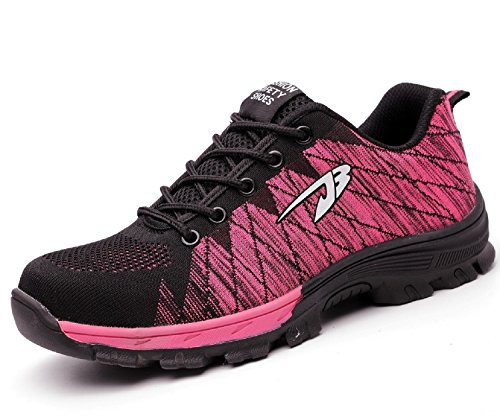 JiuQing Scarpe Antinfortunistiche Con Punta In Acciaio – Morbide, Antiscivolo E Leggere Per Uomo E Donna (Ideali Per Edilizia E Lavoro Pesante)