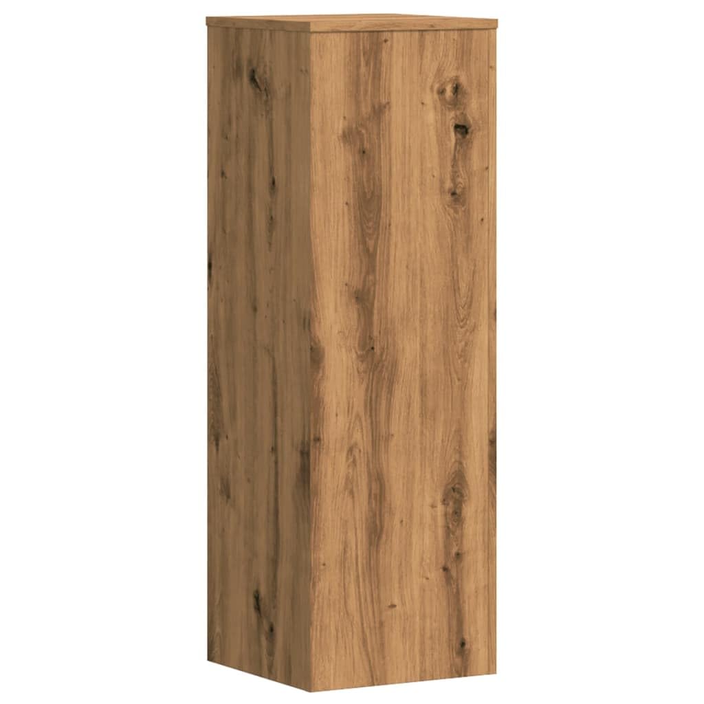 Lot de 2 supports de plantes en chêne artisanal 33 x 33 x 100 cm