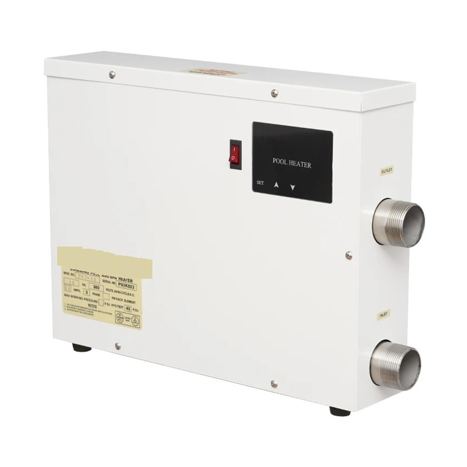 Riscaldatore elettrico for piscina da 11 kW con display touch digitale, pompa di calore ad alta efficienza, termostato for acqua for piscina fuori terra interrata Con elevata efficienza di riscaldamen