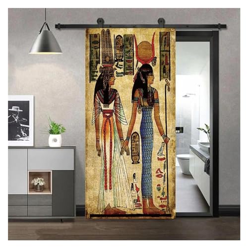 Sticker mural 3D imperméable égypte décoration porte lavable - 2