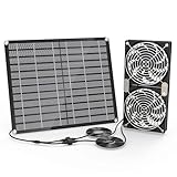 Qanskm Solar Fan, 30W Solar Powered Fan, Greenhouse Solar Fan. Suitable for Small Chicken coops, pet Houses, and Solar ventilationFan, IPX7 Waterproof Solar Panel Fan Kit, YTH-60