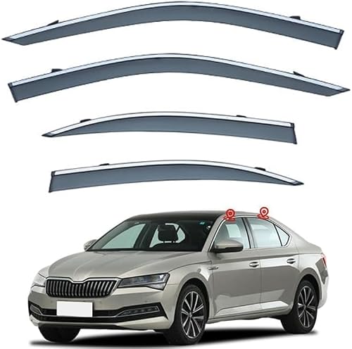 Liufangfc Normal Wind Deflectors For Speedster Mk3-B8 2016 – 4Pc Tape-On Smoked Visors, Weatherproof, Anti-Salt/Snow, Low-Noise