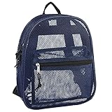 NAVY BLUE MESH BACKPACK: Is crafted of lightweight & breathable netted material that’s also durable. Strong stitching holds contents with ease, & fun color shows off your personality BACKPACK FOR SWIMMING & BEACH: This backpack for swimmers is perfec...